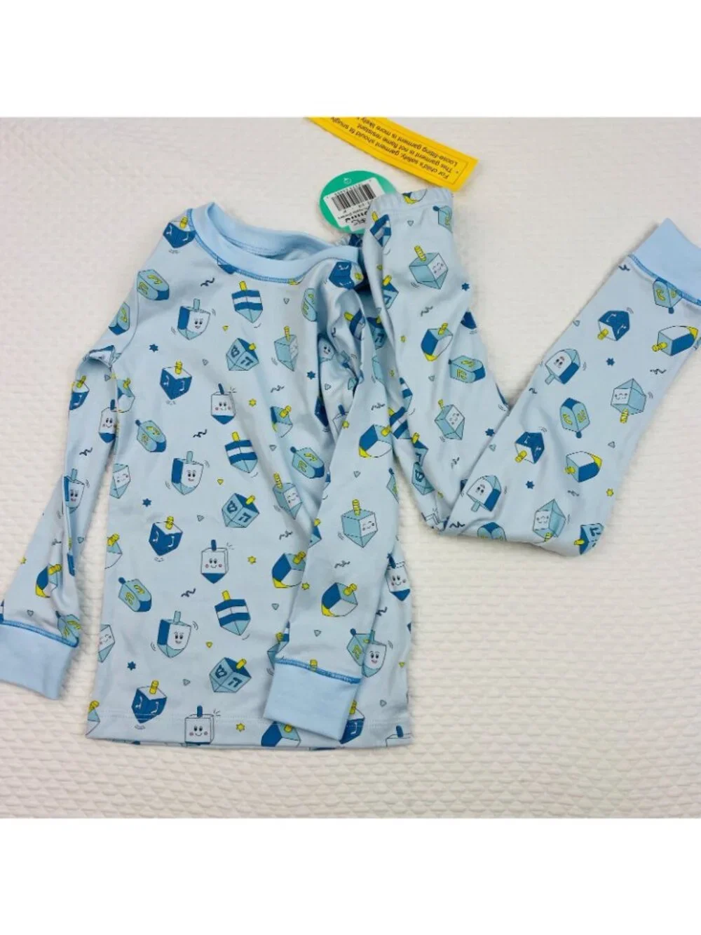 Noomie 2 Piece Pajamas Kids Boys Size 4T Blue Happy Dreidels Long Sleeve